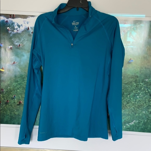 Nike Tops - Nike Dry Fit Quarter Zip Teal Aqua Turquoise #